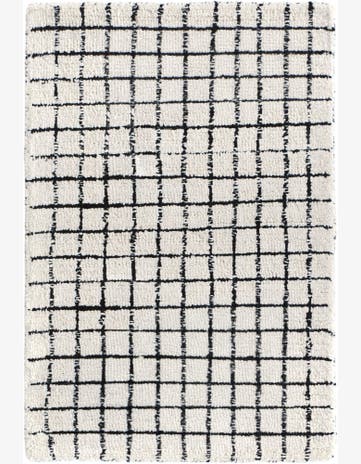Ivory and Black Heritage Line Wool Rug