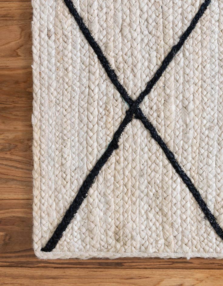 Detail image of 2' 2 x 6' 1  Hand Braided Jute Runner Rug