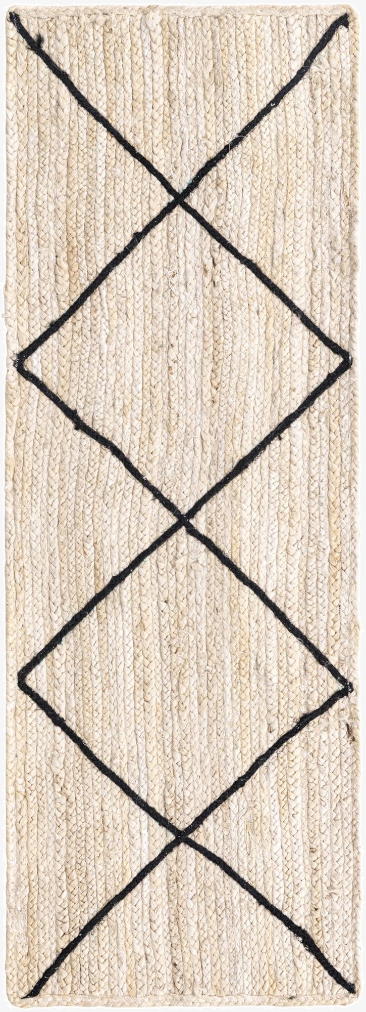 65cm x 185cm  Hand Braided Jute Runner Rug
