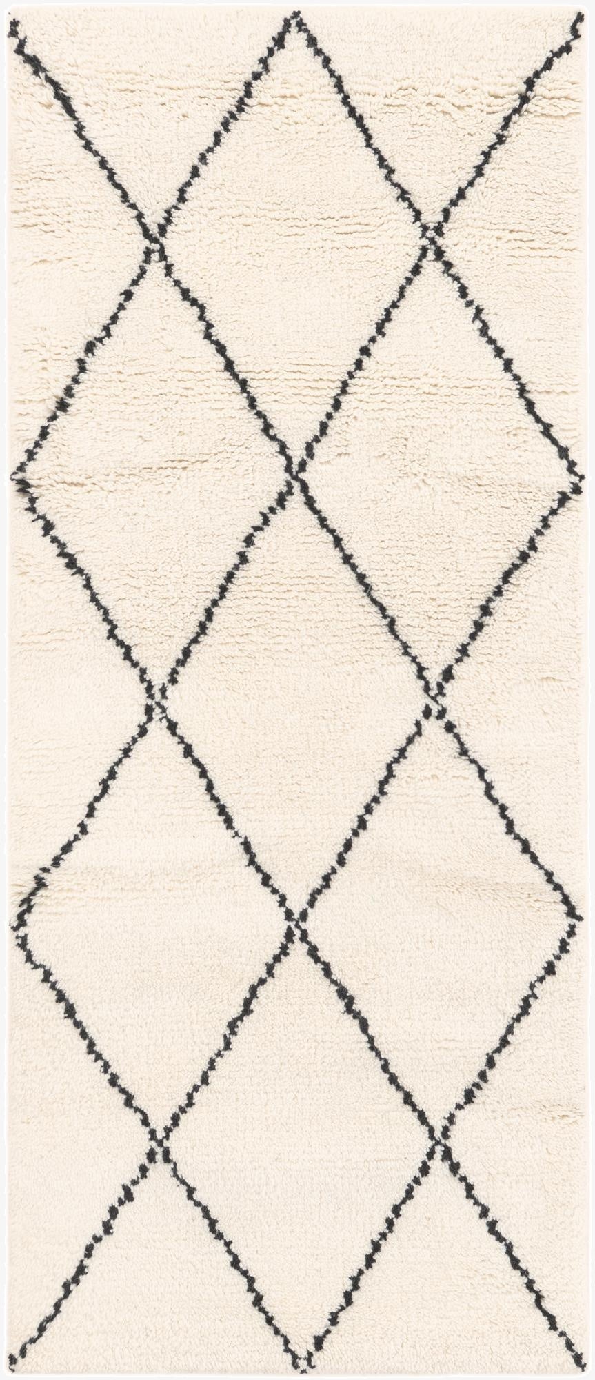 2' x 5' 1  Hand Knotted Safiya Moroccan Wool Runner Rug
