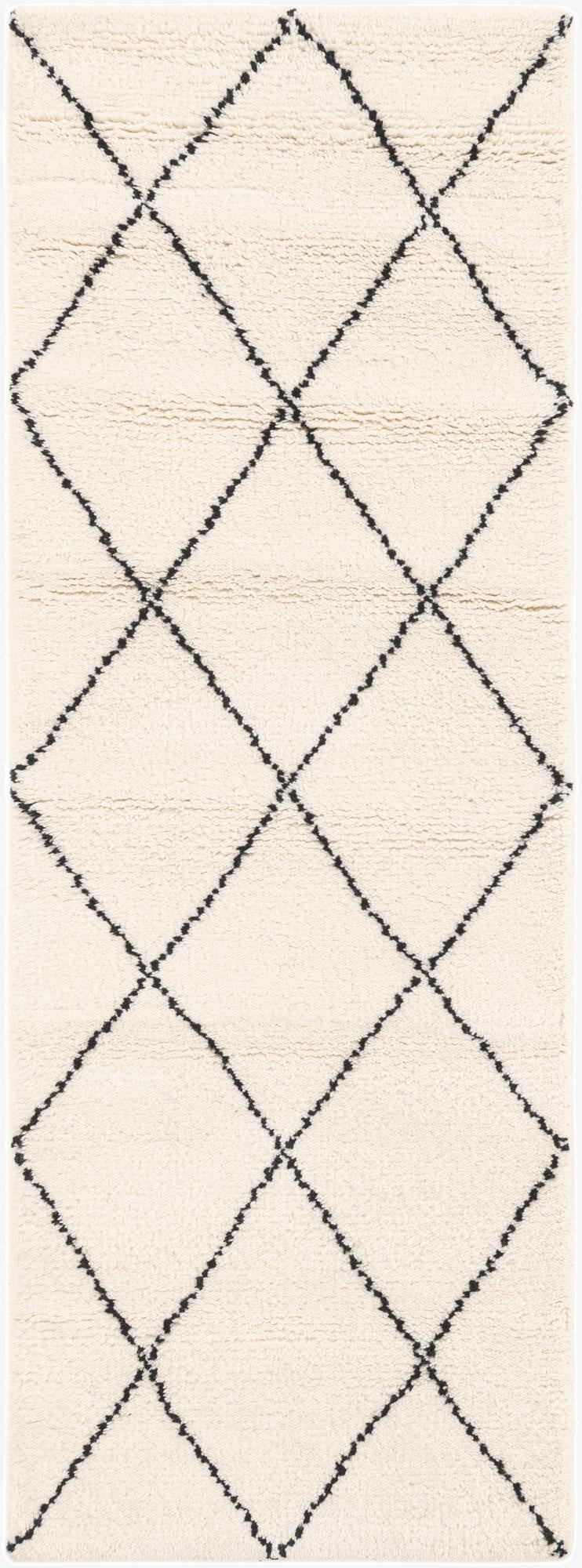 2' x 6' 1  Hand Knotted Safiya Moroccan Wool Runner Rug