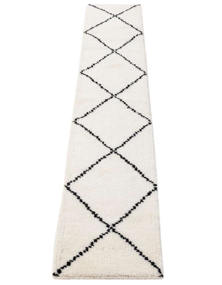 1' 3 x 8' 2 Hand Knotted Safiya Moroccan Wool Table Runner Rug