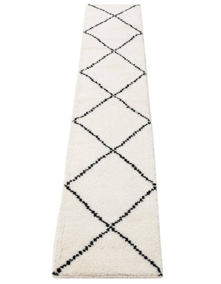 Detail image of 1' 3 x 8' 2 Hand Knotted Safiya Moroccan Wool Table Runner Rug