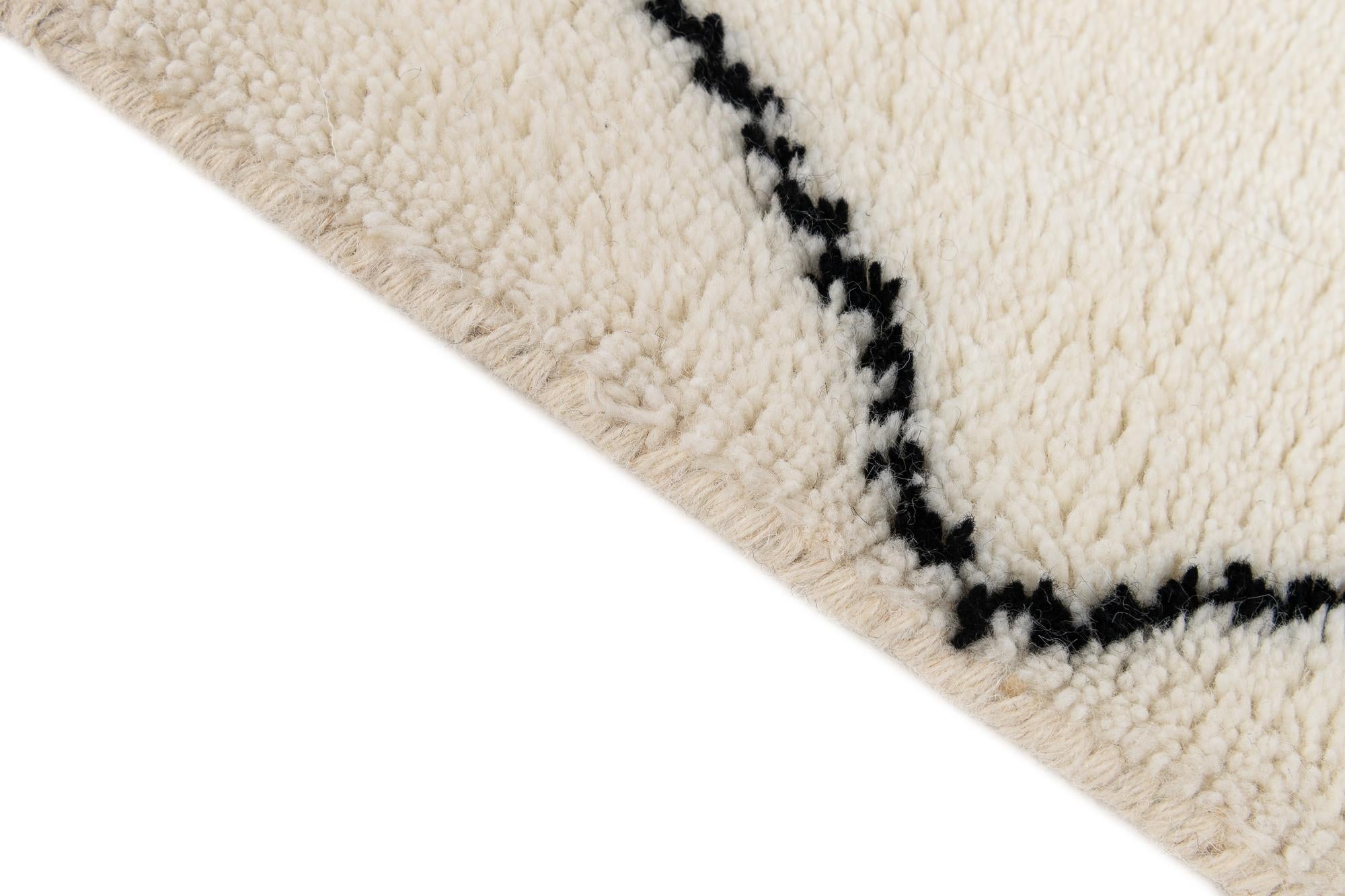 1' 3 x 8' 2 Hand Knotted Safiya Moroccan Wool Table Runner Rug