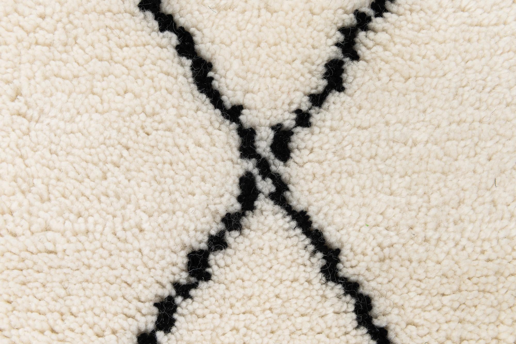 1' 3 x 8' 2 Hand Knotted Safiya Moroccan Wool Table Runner Rug