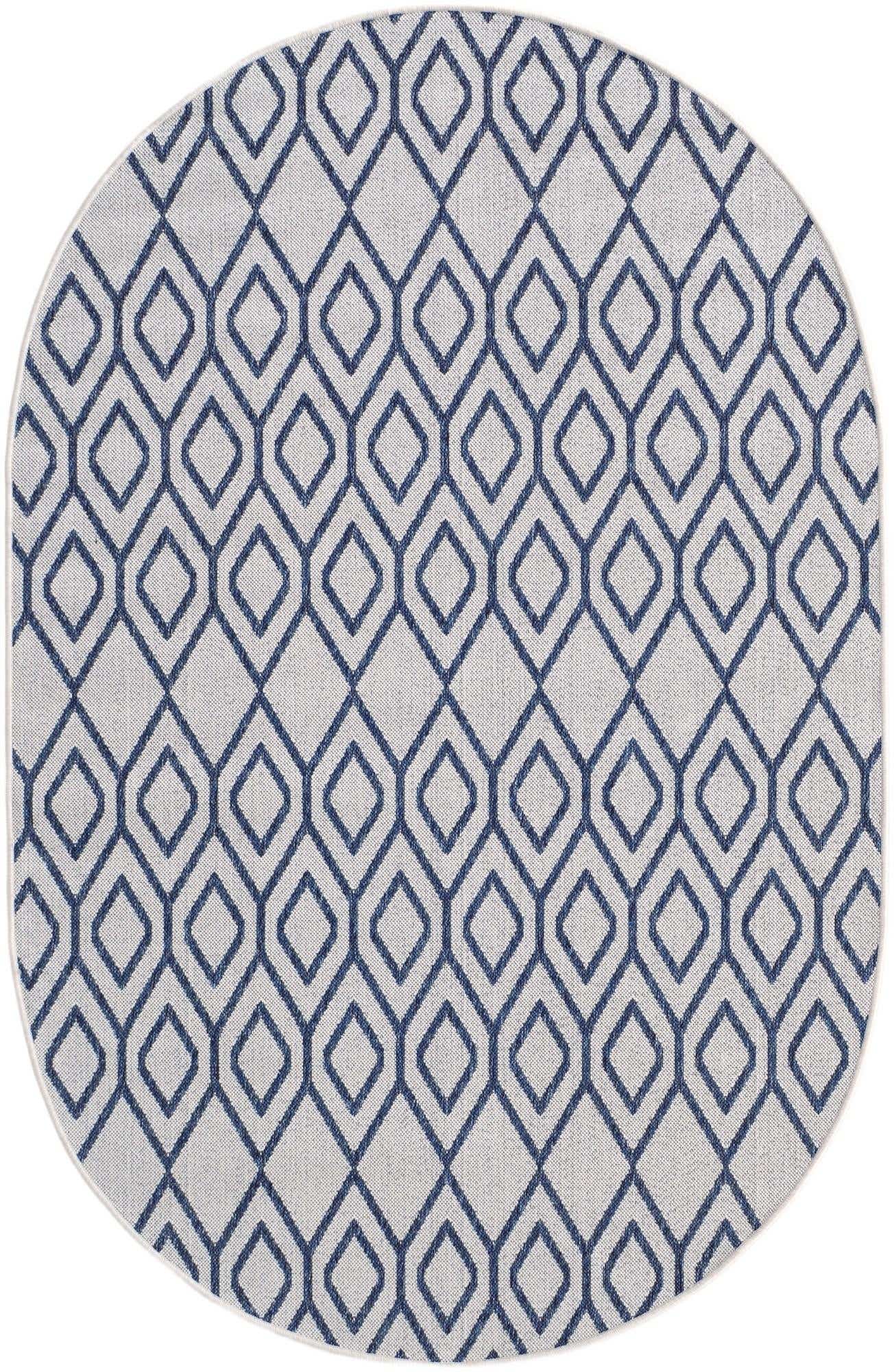 5' 3 x 8' Easy-Clean Jill Zarin Indoor / Outdoor Oval Rug