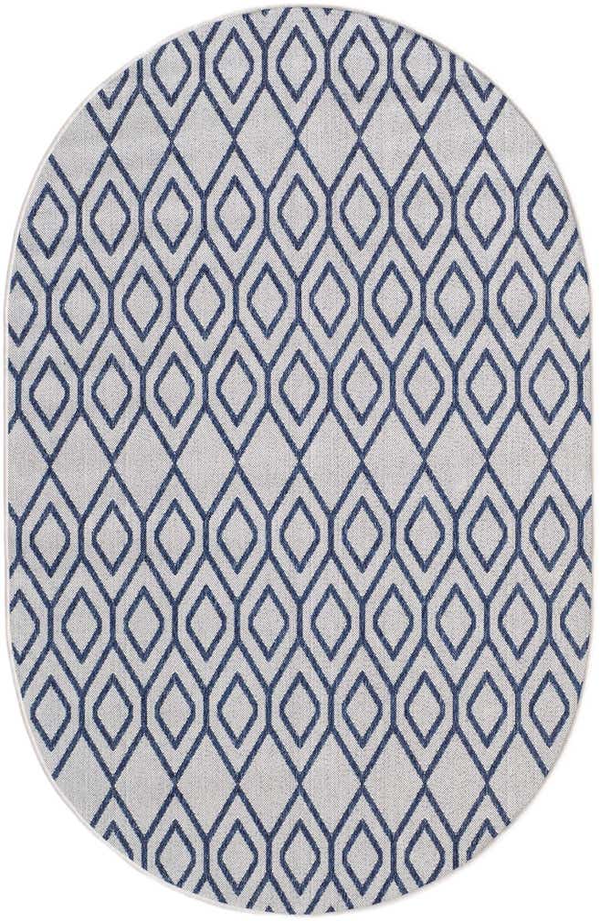 5' 3 x 8' Easy-Clean Jill Zarin Indoor / Outdoor Oval Rug