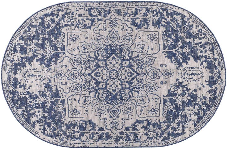 Detail image of 5' 3 x 8' Easy-Clean Jill Zarin Indoor / Outdoor Oval Rug