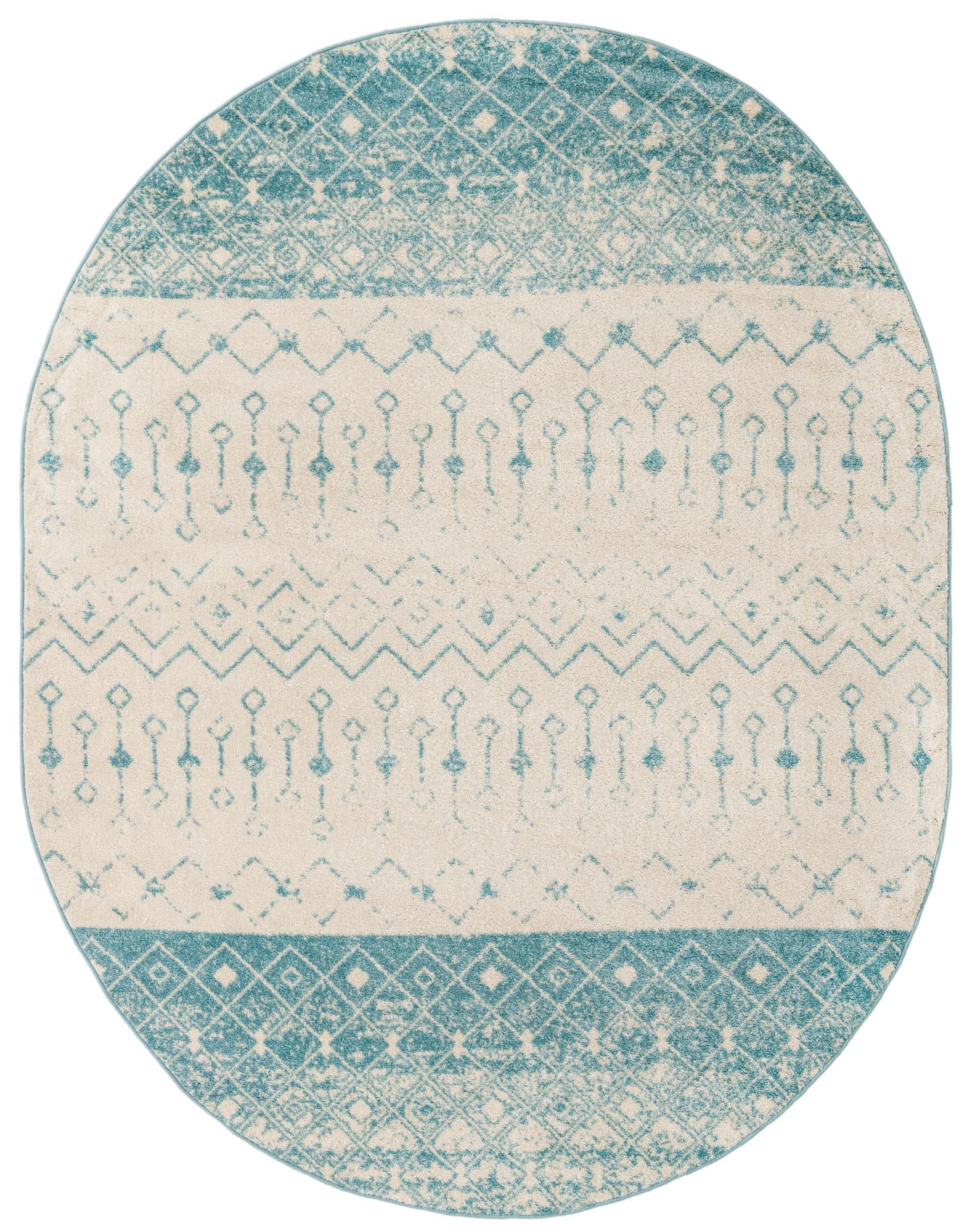 7' 10 x 10' Moroccan Trellis Oval Rug