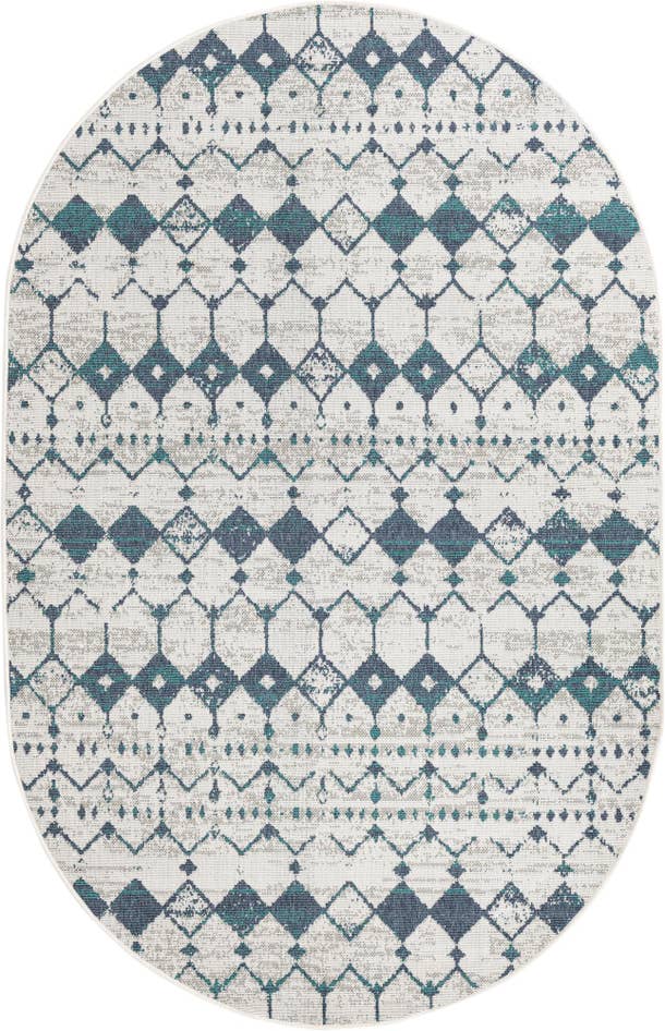 Detail image of 5' 3 x 8' Easy-Clean Lattice Indoor / Outdoor Oval Rug