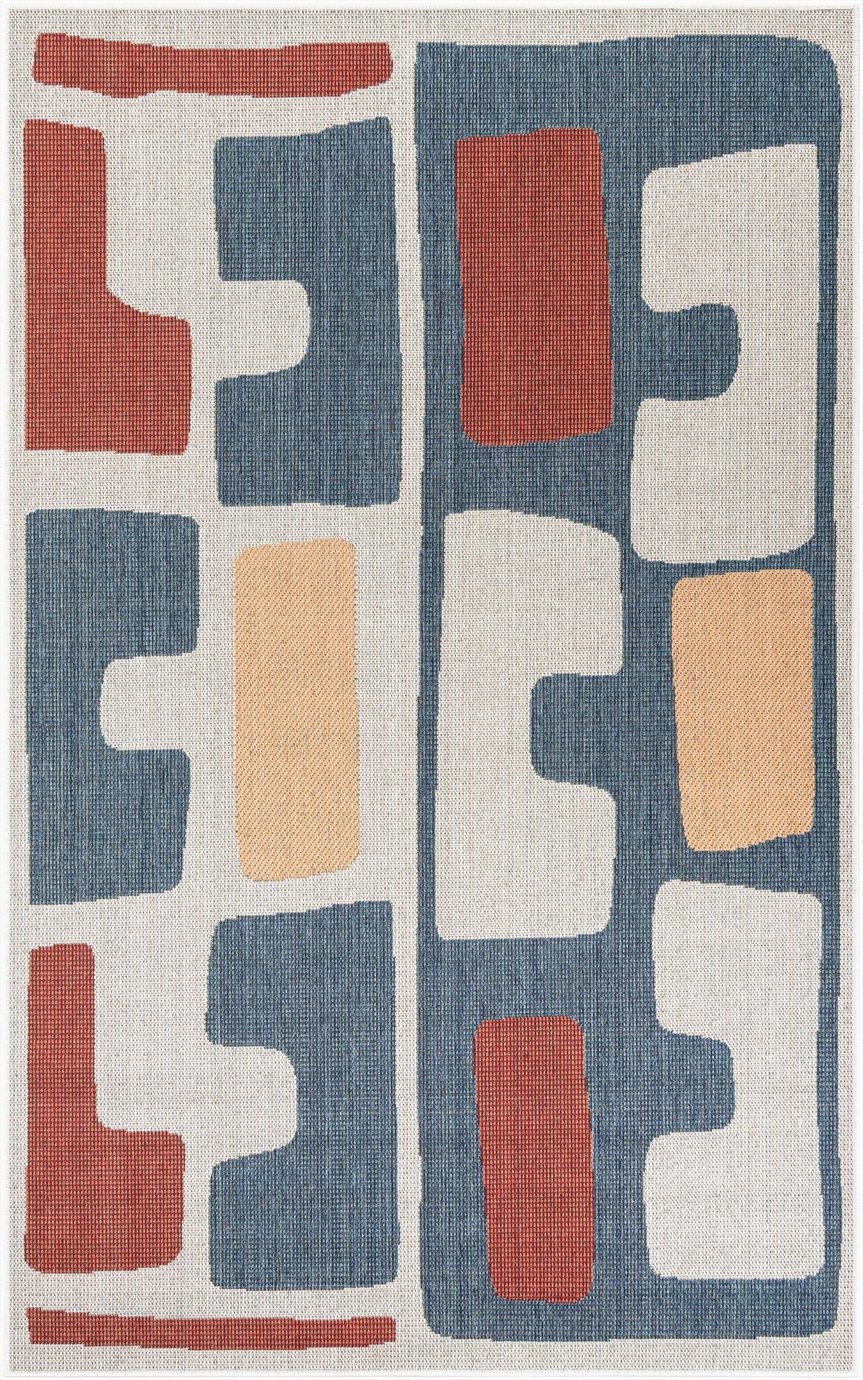 5' 3 x 8'  Washable Baja Indoor / Outdoor Rug