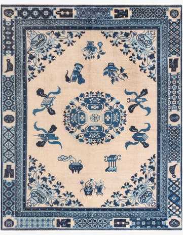 Ivory and Blue Boutique Rug