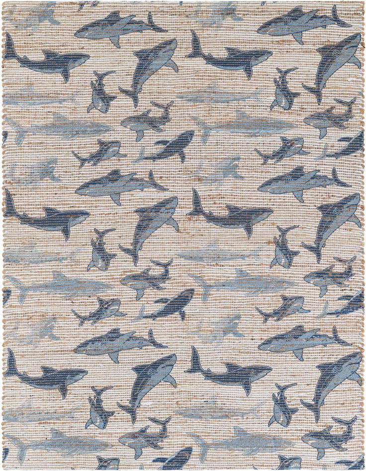 Detail image of 4' 1 x 6' 1 Hand Woven Chenille Jute Rug