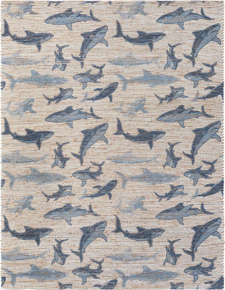 Detail image of 6' 1 x 9' Hand Woven Chenille Jute Rug