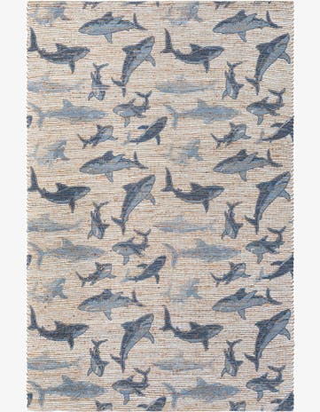 6' 1 x 9' Hand Woven Chenille Jute Rug