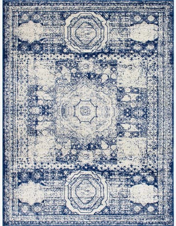 Ivory and Blue Dover Rug
