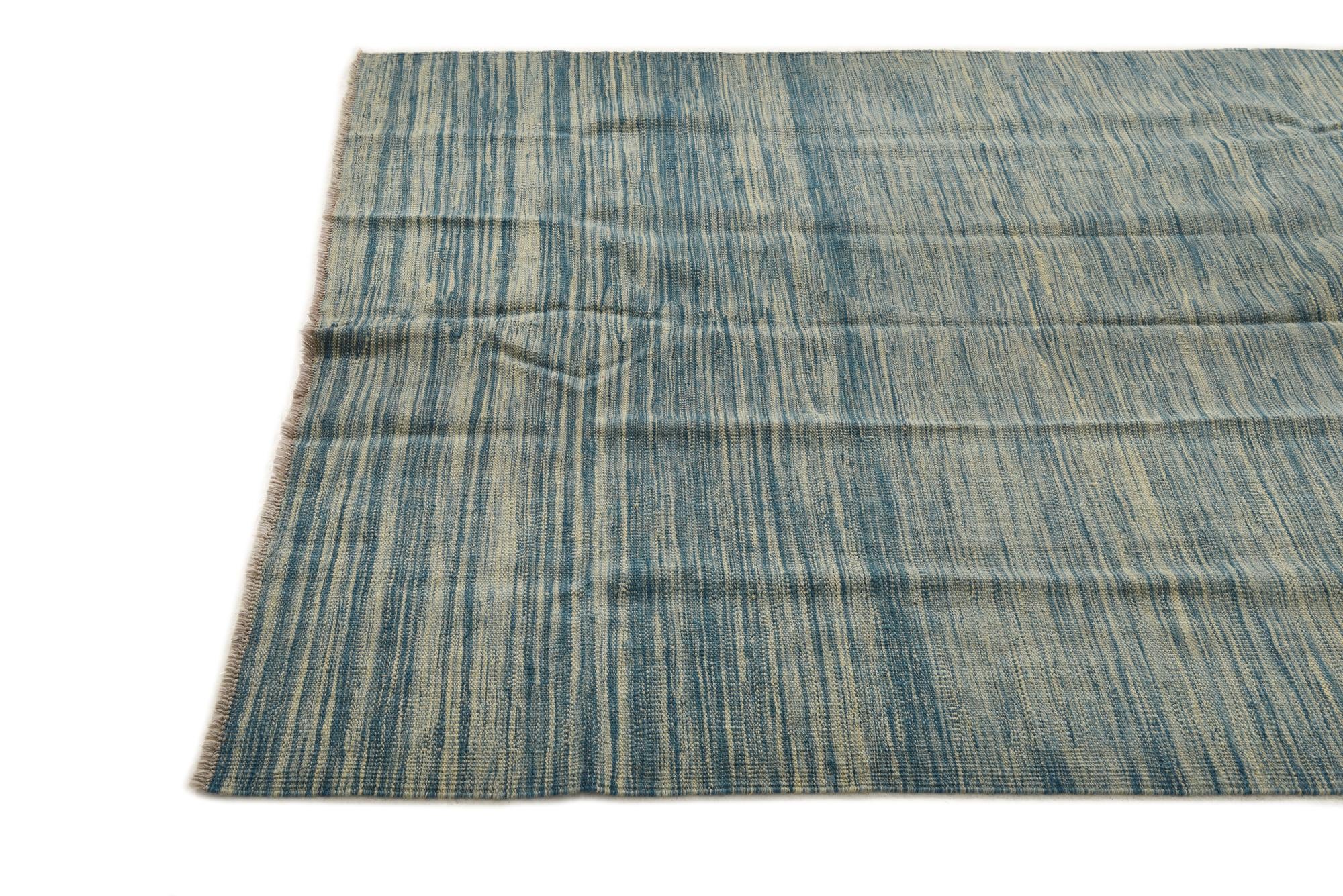 4' 9 x 6' 5 Hand Woven Kilim Modern Wool Rug