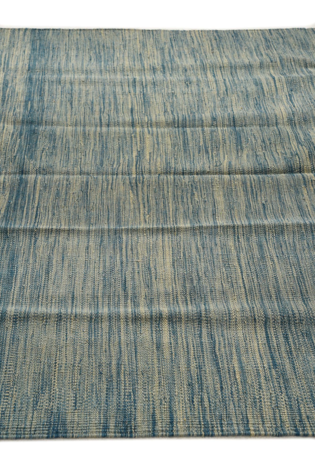 4' 9 x 6' 5 Hand Woven Kilim Modern Wool Rug