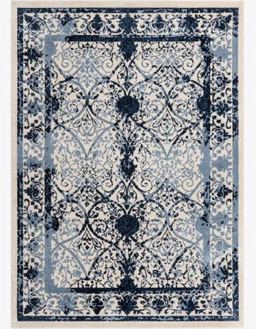 Ivory and Blue Miranda Rug