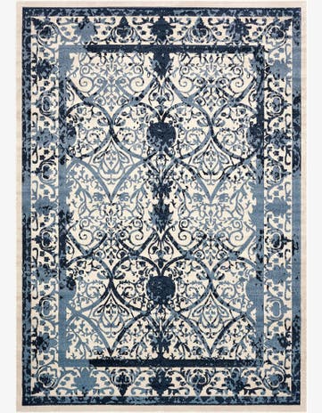 Ivory and Blue Miranda Rug
