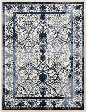 Ivory and Blue Miranda Rug