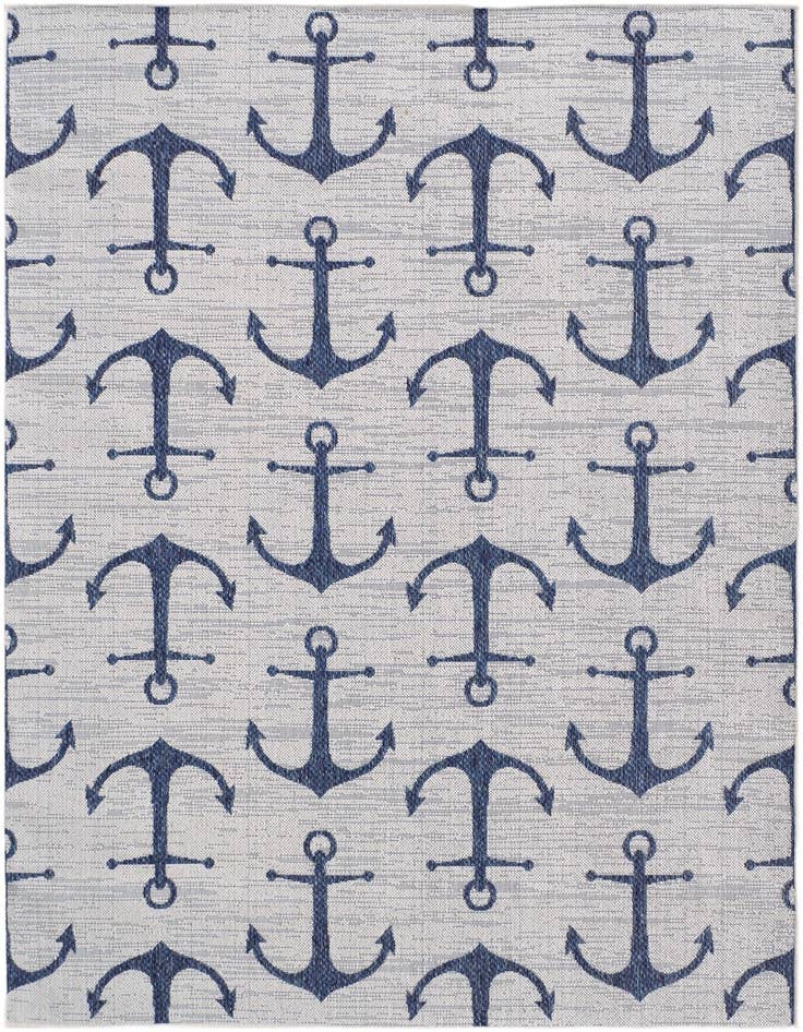 Detail image of 5' 3 x 7' Easy-Clean Coastal Indoor / Outdoor Rug