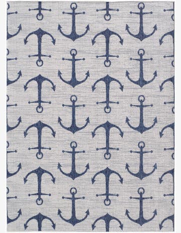 5' 3 x 7' Easy-Clean Coastal Indoor / Outdoor Rug