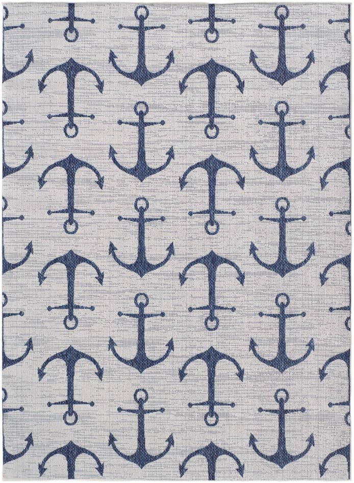 Detail image of 5' 3 x 7' Easy-Clean Coastal Indoor / Outdoor Rug