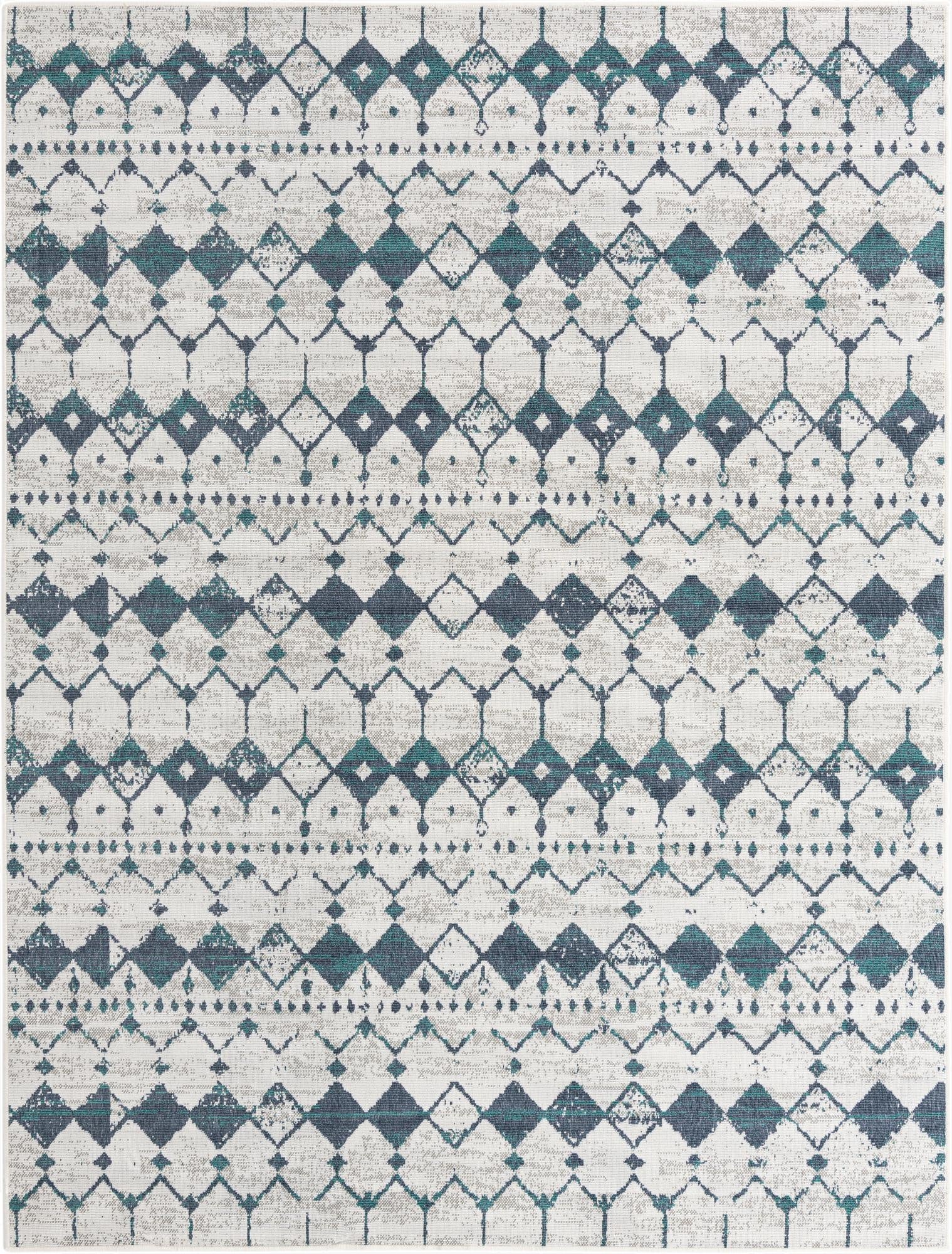 7' 10 x 10' Washable Lattice Indoor / Outdoor Rug