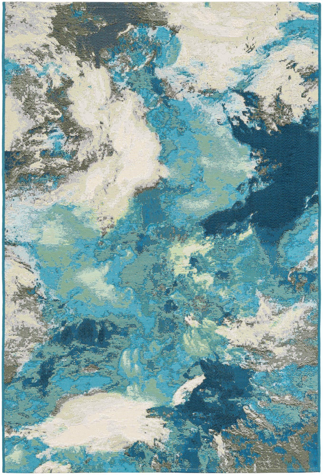4' 1 x 6' 1 Easy-Clean Modern Indoor / Outdoor Rug