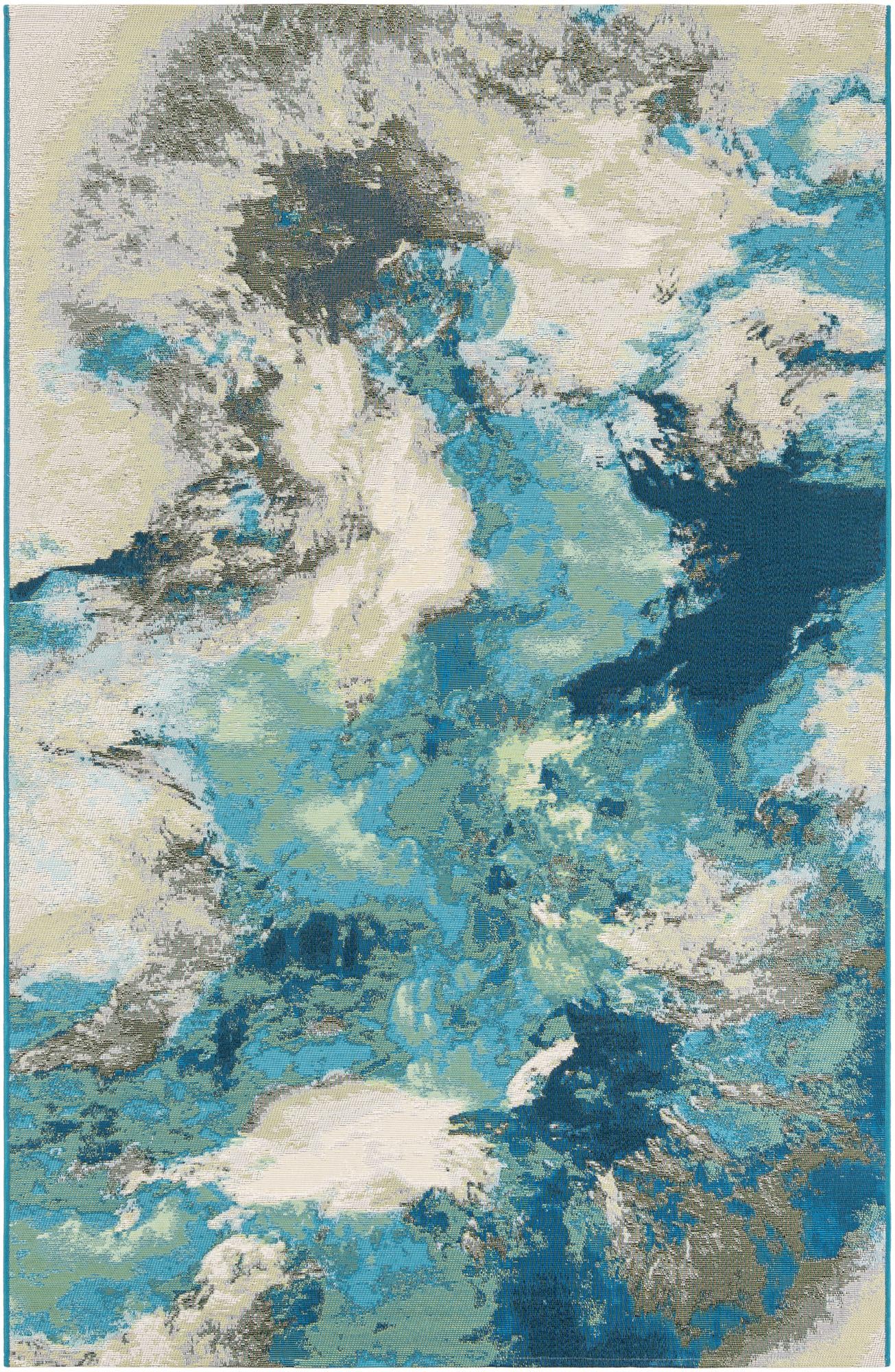 5' 3 x 8' Easy-Clean Modern Indoor / Outdoor Rug