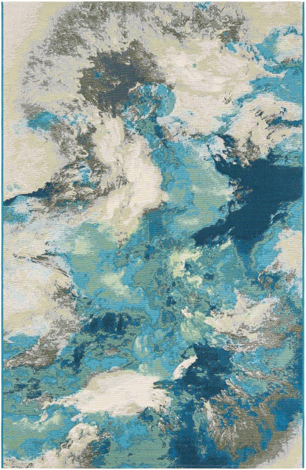 Detail image of 5' 3 x 8' Easy-Clean Modern Indoor / Outdoor Rug