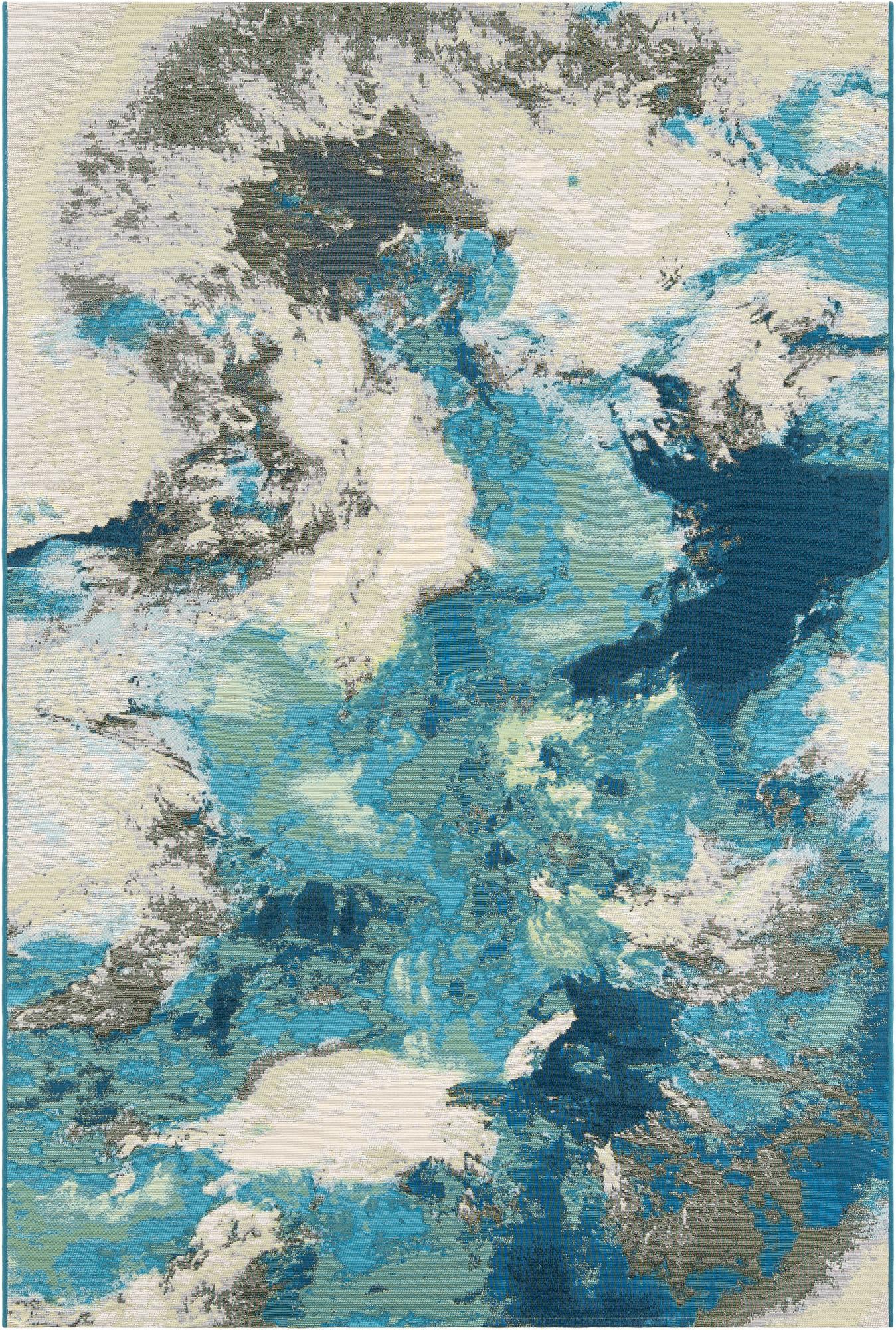 6' 1 x 9' Easy-Clean Modern Indoor / Outdoor Rug