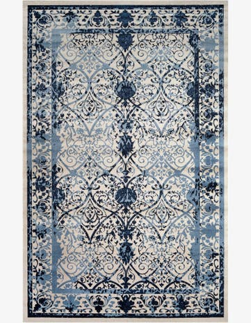 Ivory and Blue Vista Rug