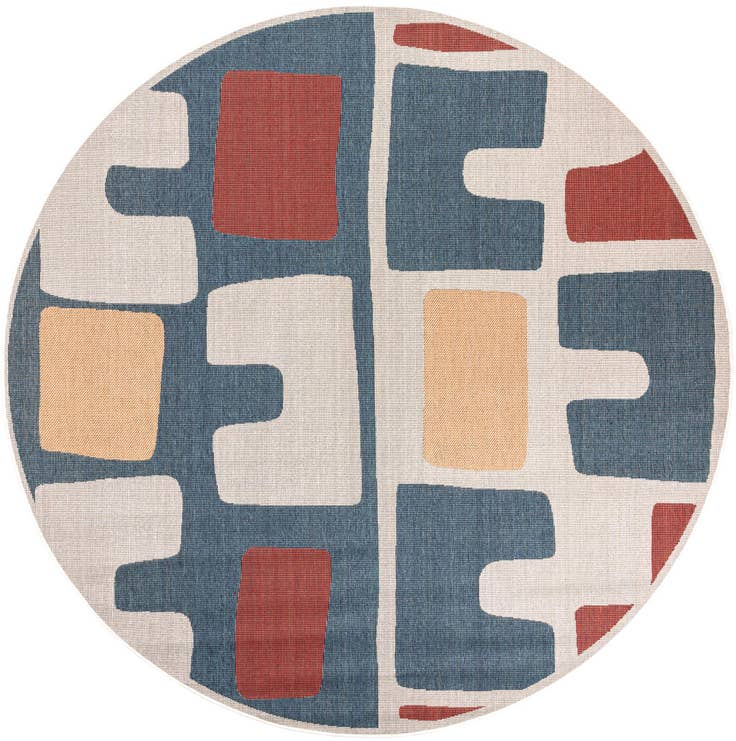 Detail image of 10' x 10' Easy-Clean Baja Indoor / Outdoor Round Rug