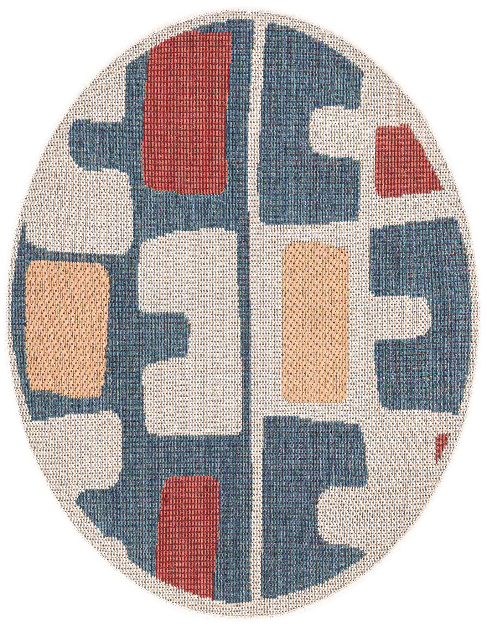 3' 3 x 3' 3 Easy-Clean Baja Indoor / Outdoor Round Rug