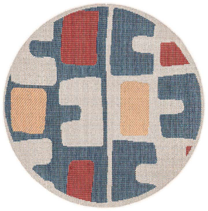3' 3 x 3' 3 Easy-Clean Baja Indoor / Outdoor Round Rug