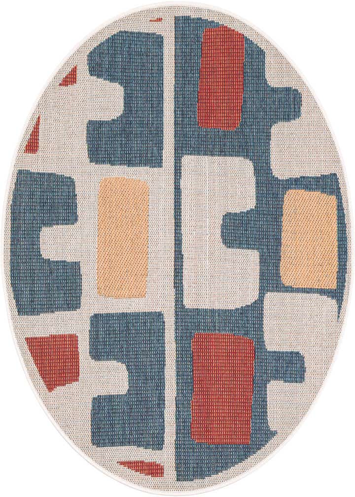 4' 1 x 4' 1 Easy-Clean Baja Indoor / Outdoor Round Rug
