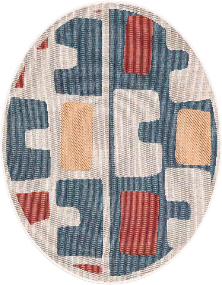 Detail image of 4' 1 x 4' 1 Easy-Clean Baja Indoor / Outdoor Round Rug