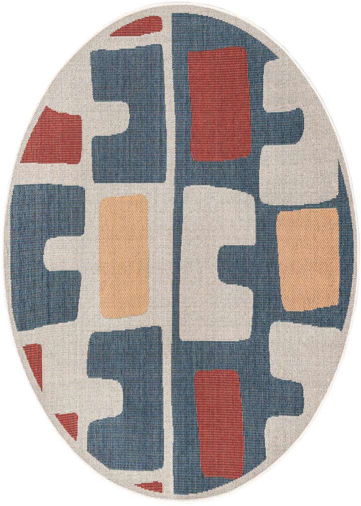 6' 1 x 6' 1 Easy-Clean Baja Indoor / Outdoor Round Rug
