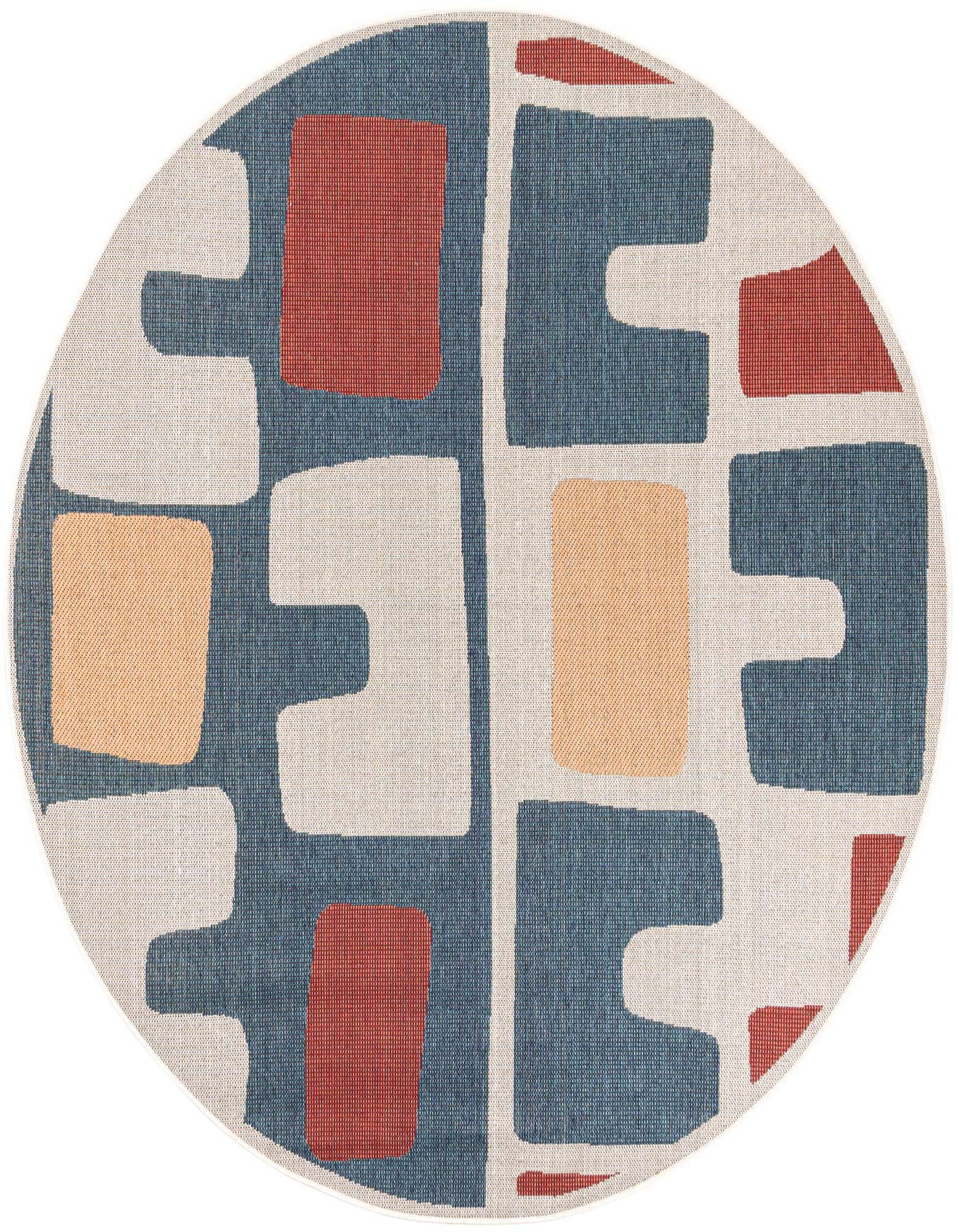 7' 10 x 7' 10 Easy-Clean Baja Indoor / Outdoor Round Rug