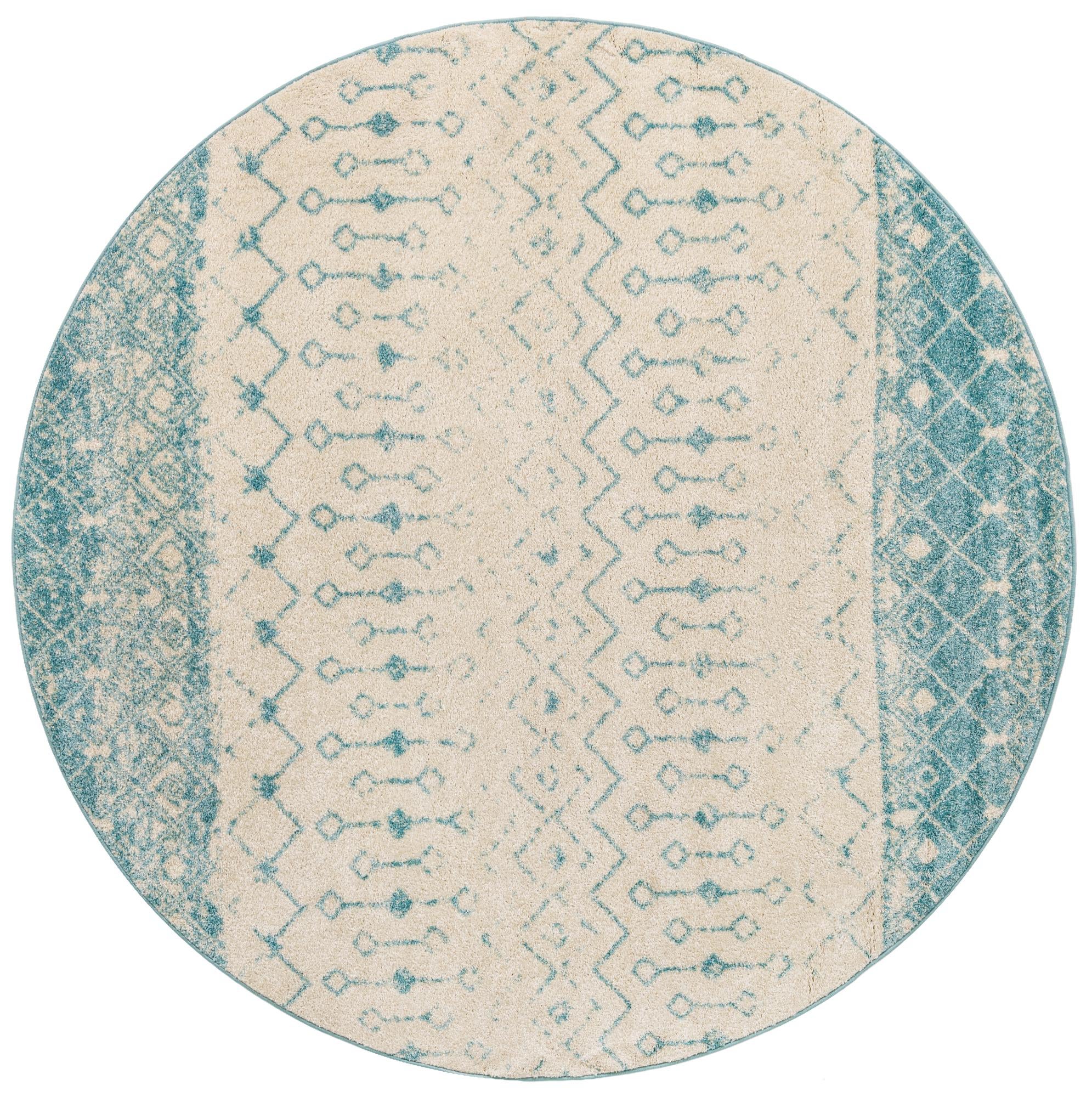 7' 10 x 7' 10 Moroccan Trellis Round Rug