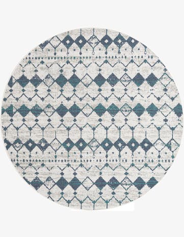 7' x 7' Easy-Clean Lattice Indoor / Outdoor Round Rug