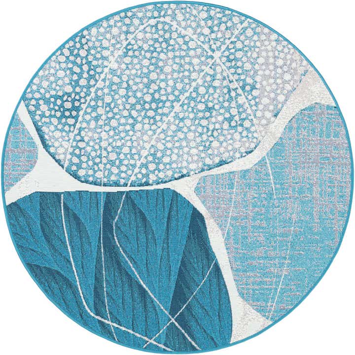 4' 1 x 4' 1 Easy-Clean Modern Indoor / Outdoor Round Rug