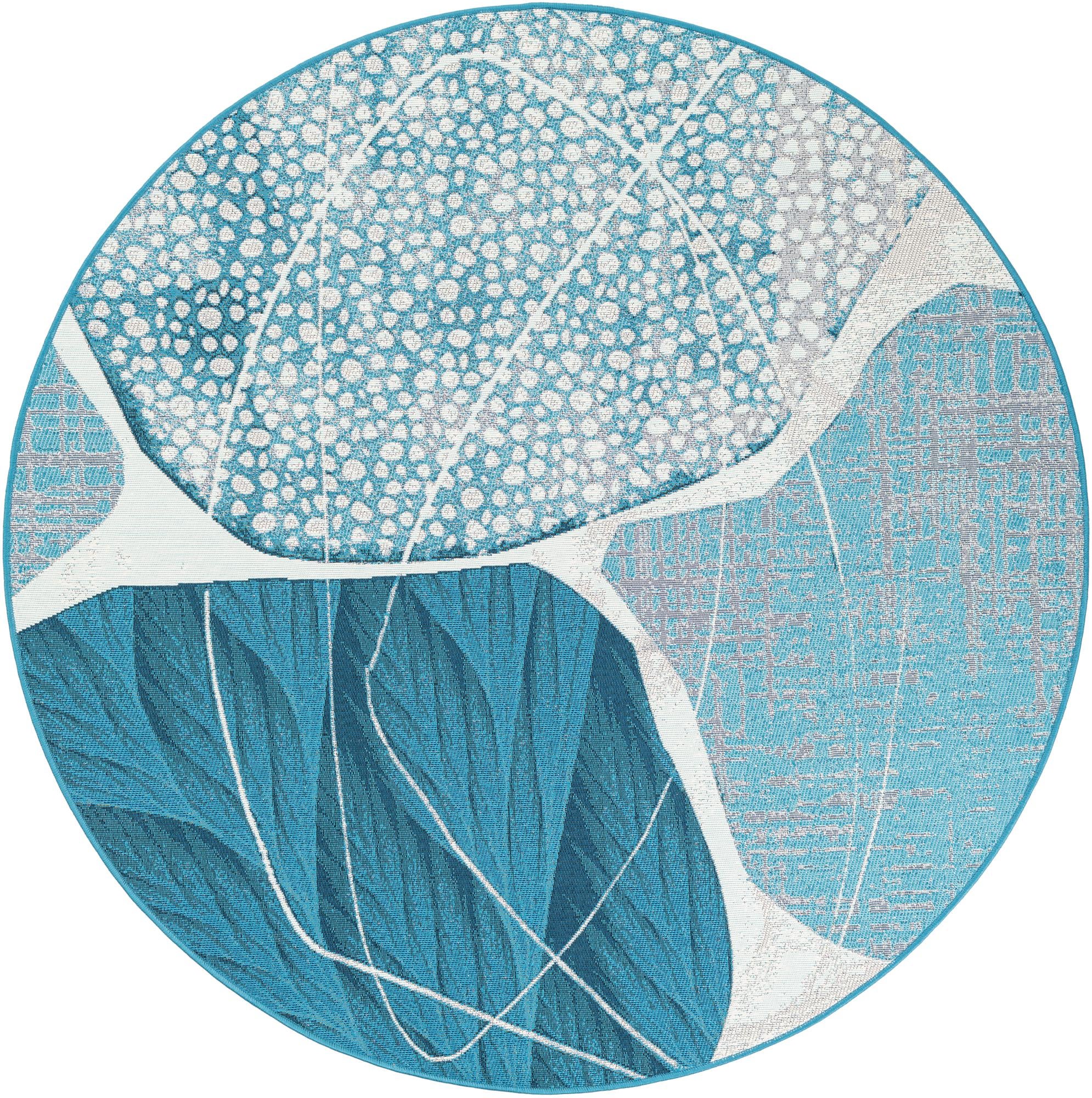 5' 3 x 5' 3 Easy-Clean Modern Indoor / Outdoor Round Rug