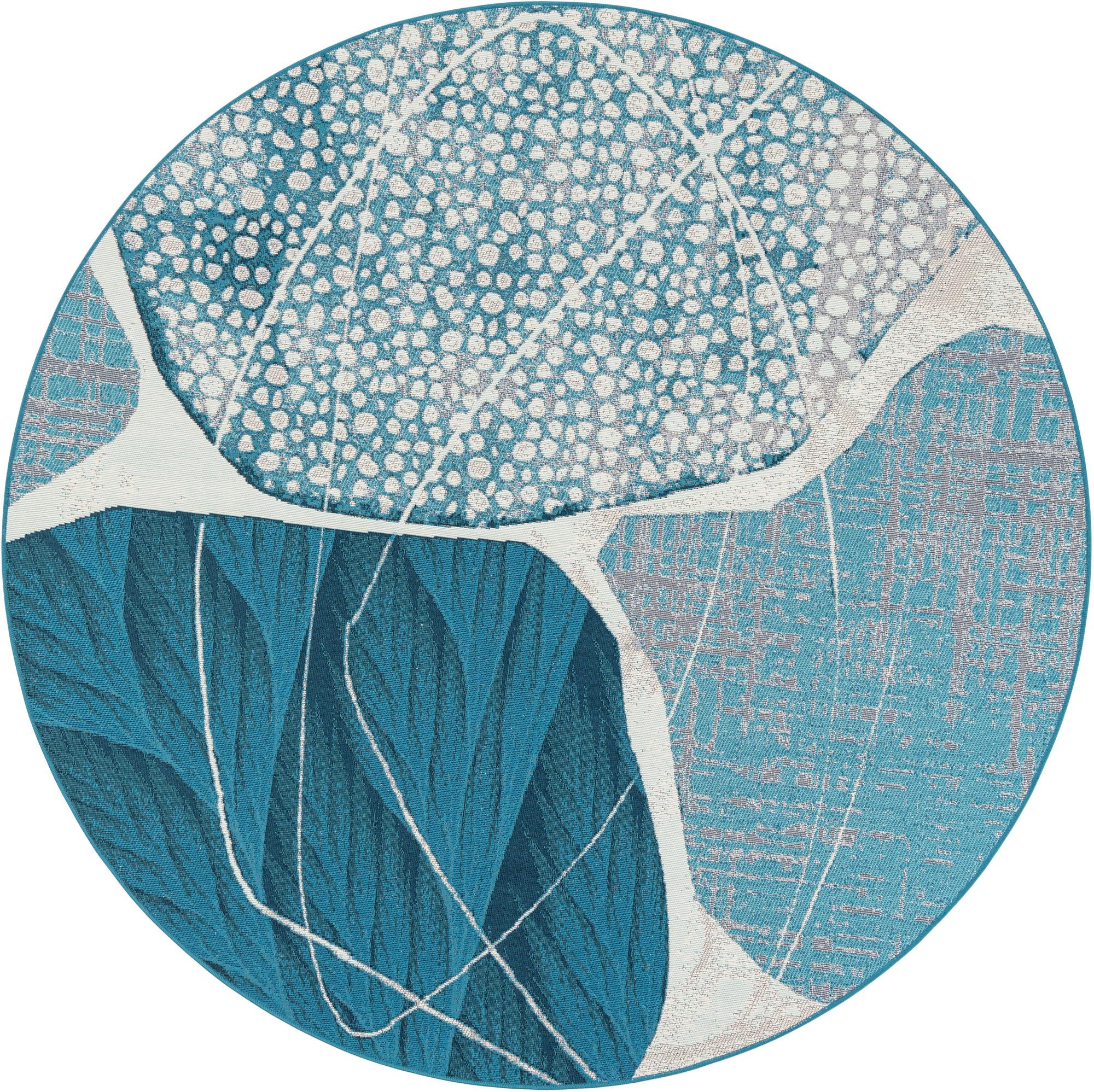 6' 1 x 6' 1 Easy-Clean Modern Indoor / Outdoor Round Rug