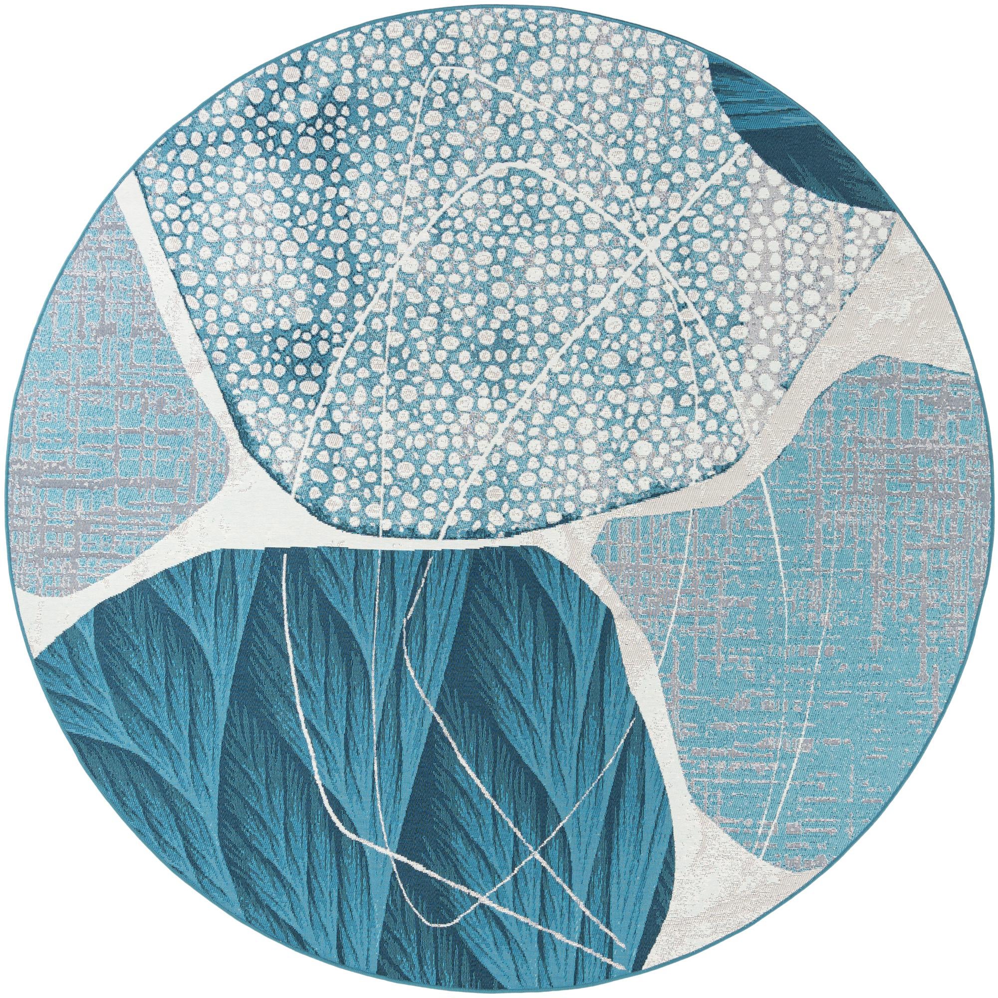 7' 10 x 7' 10 Easy-Clean Modern Indoor / Outdoor Round Rug