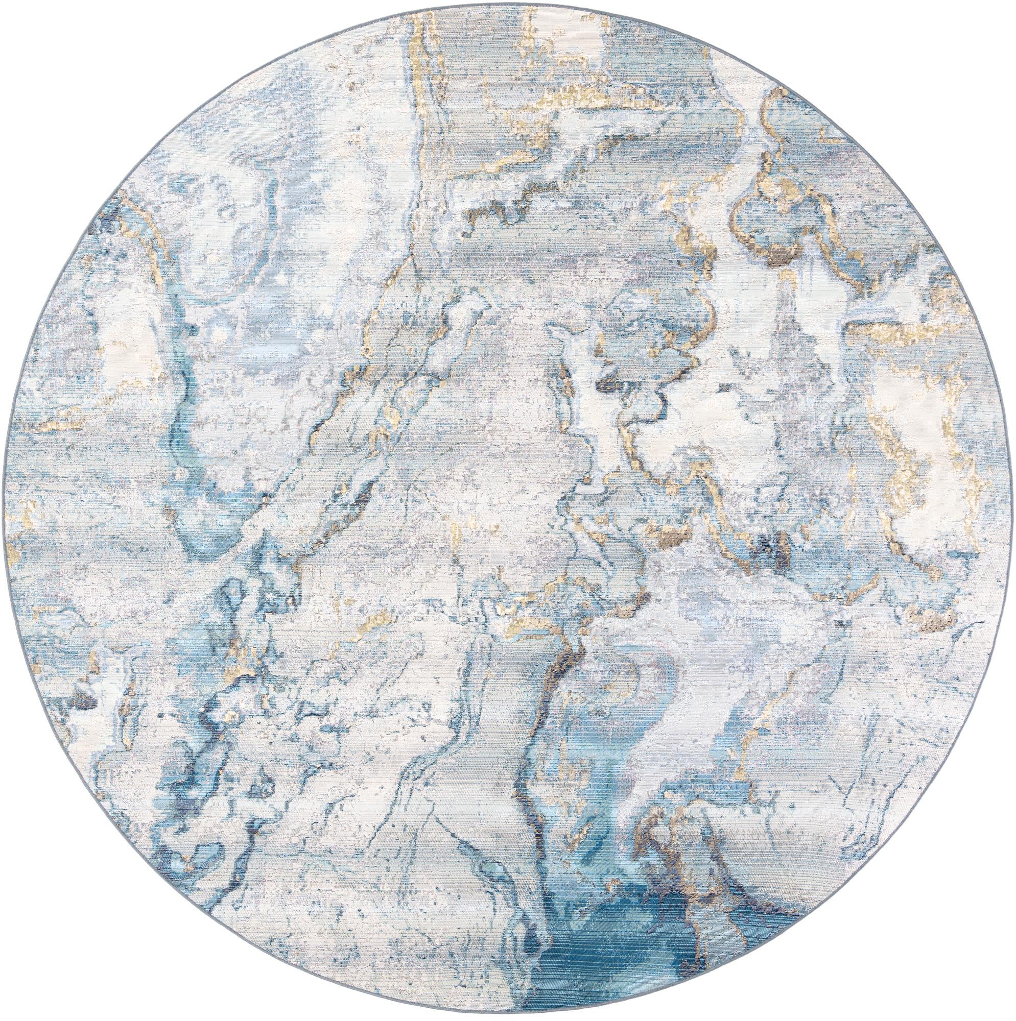 10' x 10' Easy-Clean Modern Indoor / Outdoor Round Rug