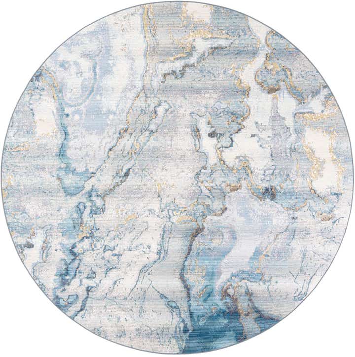 10' x 10' Easy-Clean Modern Indoor / Outdoor Round Rug