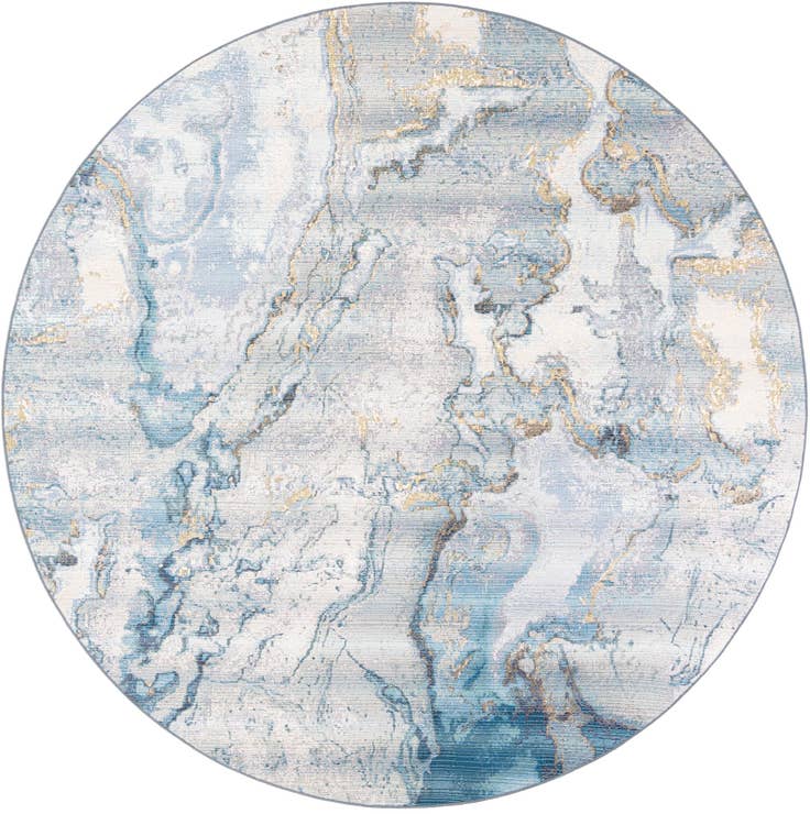Detail image of 10' x 10' Easy-Clean Modern Indoor / Outdoor Round Rug